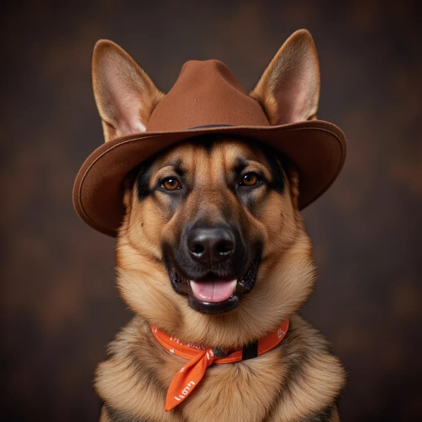 Pet in cowboy outfit