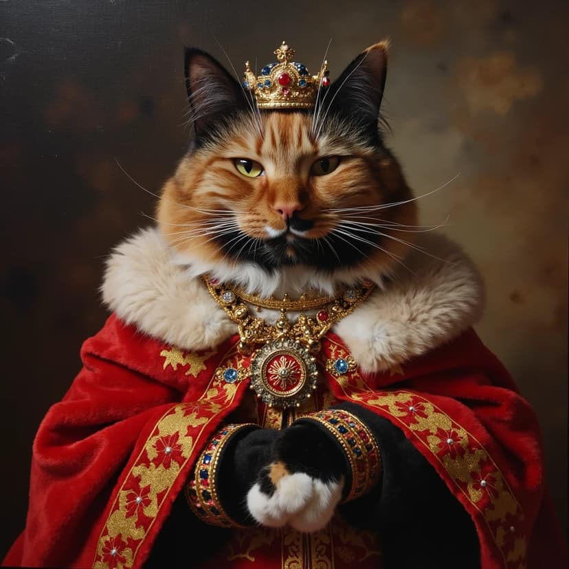 Royal style pet portrait